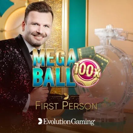 First Person Mega Ball logo by Evolution at XonBet Casino